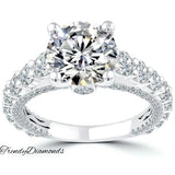 5.29 Carat G-SI1 Certified Natural Round Diamond Engagement Ring 18k White Gold