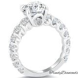 3.84 Carat F-VS2 Certified Natural Round Diamond Engagement Ring Set In Platinum