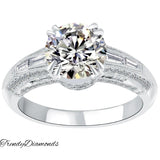 3.29 Carat I-VS2 EGL Certified Round Diamond Engagement Ring 18k White Gold