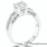 1.96 Carat F-SI3 Certified Natural Round Diamond Engagement Ring 18k White Gold