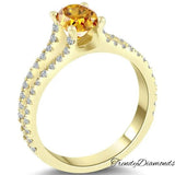 1.89 Carat Natural Fancy Orange Diamond Engagement Ring 14k Yellow Gold