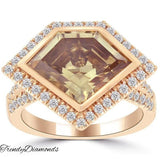 4.92 Carat Natural Fancy Cognac Brown Diamond Shape Cocktail Ring 18k Rose Gold