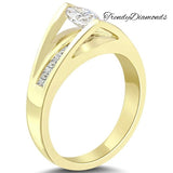 1.19 Carat F-SI1 Marquise Cut Diamond Engagement Ring 14k Yellow Gold